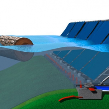 Funktionsschema des mobilen Hochwasserschutzes AquaFence